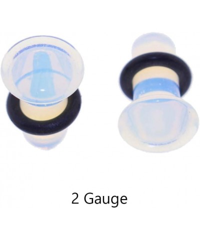 Pair of Single Flare Genuine Opalite Stone Organic Ear Plugs 5/8"G (16mm) $9.43 Others