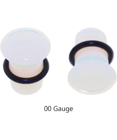 Pair of Single Flare Genuine Opalite Stone Organic Ear Plugs 5/8"G (16mm) $9.43 Others