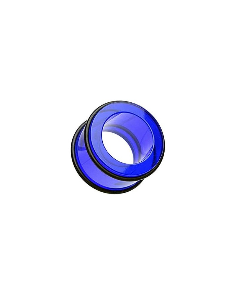 Basic Acrylic No Flare Ear Gauge Tunnel Plug 15/32" (12mm), Blue $8.66 Body Jewelry