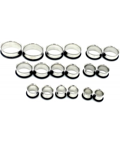 00G 7/16” 1/2” 9/16” 5/8” 11/16” 13/16” 7/8” 1” Ear Gauge Stretching Kit Stainless Steel Tapers and Plugs Set Steel $18.01 Bo...