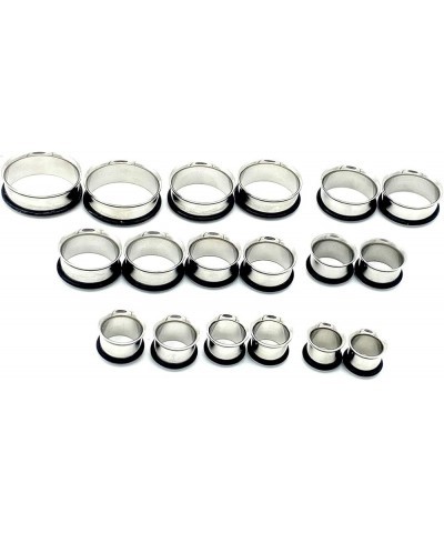 00G 7/16” 1/2” 9/16” 5/8” 11/16” 13/16” 7/8” 1” Ear Gauge Stretching Kit Stainless Steel Tapers and Plugs Set Steel $18.01 Bo...