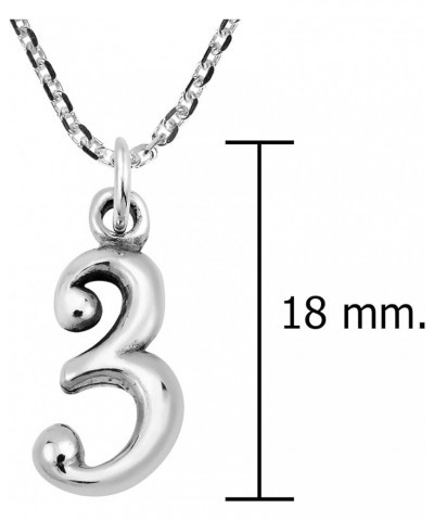 Trendy .925 Sterling Silver Number Pendant Charm Necklace 3 $9.99 Necklaces