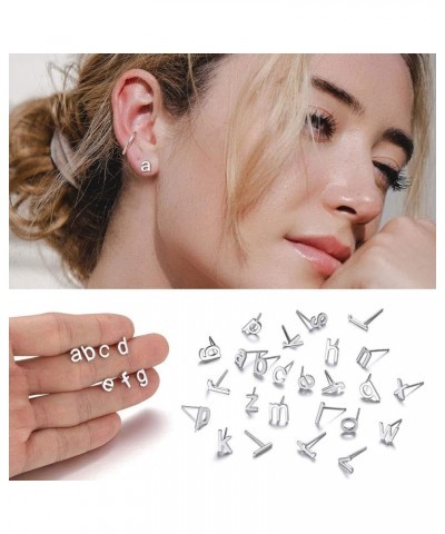 925 Sterling Silver Lowercase Letter A-Z Initial Stud Earrings for Women Girls Hypoallergenic (with Gift Box) v $9.17 Earrings