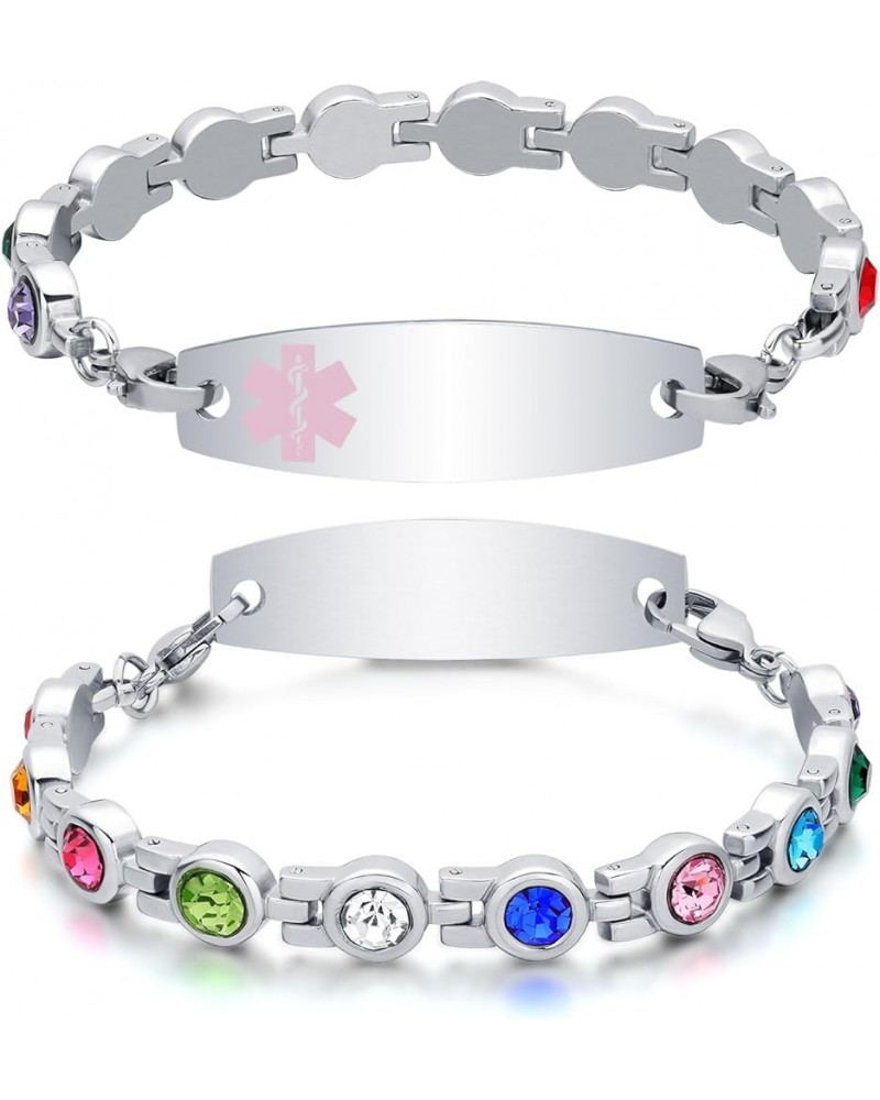 Medical Alert Bracelets for Women Men Customizable, Personalized Medical ID Bracelets with Free Engraving, Consists of Stainl...