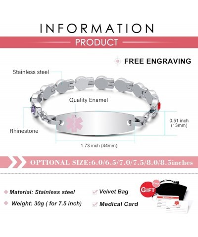 Medical Alert Bracelets for Women Men Customizable, Personalized Medical ID Bracelets with Free Engraving, Consists of Stainl...