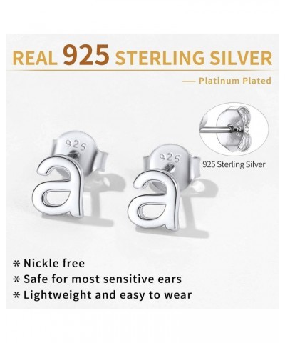 925 Sterling Silver Lowercase Letter A-Z Initial Stud Earrings for Women Girls Hypoallergenic (with Gift Box) v $9.17 Earrings