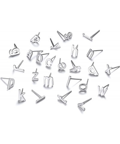 925 Sterling Silver Lowercase Letter A-Z Initial Stud Earrings for Women Girls Hypoallergenic (with Gift Box) v $9.17 Earrings