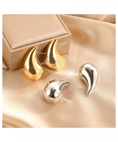 Tear Drop Earrings Dupes for Women, Lightweight Waterdrop Chunky Gold Hoops hypoallergenic Earrings with 18K Real Gold Plated...