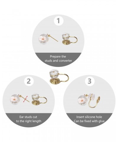 16 PCS Clip on Earrings Converter 5 Types Earring Converters Pierced to Clip with 16 Pieces Comfort Earring Pads Golden Hook ...