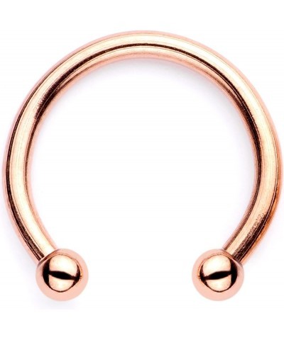 3Pc 316L Steel Non Pierced Fake Faux Clip On Septum Nose Hoop Jewelry for Women 16 Gauge 3/8 Rose Gold Toned-White $11.59 Bod...