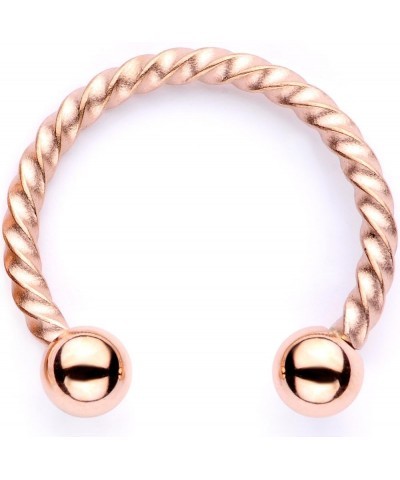 3Pc 316L Steel Non Pierced Fake Faux Clip On Septum Nose Hoop Jewelry for Women 16 Gauge 3/8 Rose Gold Toned-White $11.59 Bod...