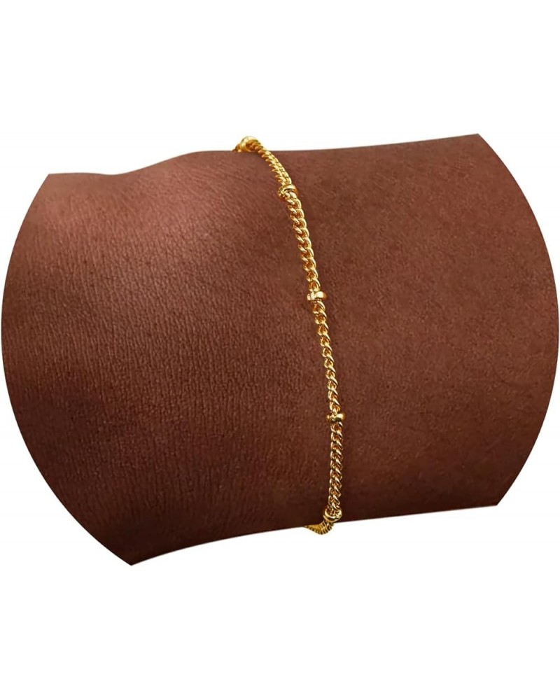 Gold Bracelets for Women Trendy, 14K Real Gold Plated Jewelry Waterproof, 7"+2" Adjustable Link Chain Bracelet, Dainty Gold P...