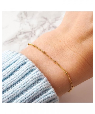 Gold Bracelets for Women Trendy, 14K Real Gold Plated Jewelry Waterproof, 7"+2" Adjustable Link Chain Bracelet, Dainty Gold P...