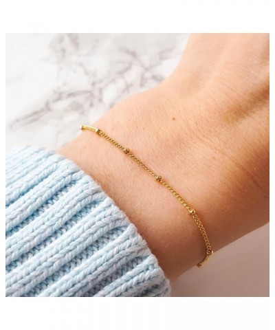 Gold Bracelets for Women Trendy, 14K Real Gold Plated Jewelry Waterproof, 7"+2" Adjustable Link Chain Bracelet, Dainty Gold P...