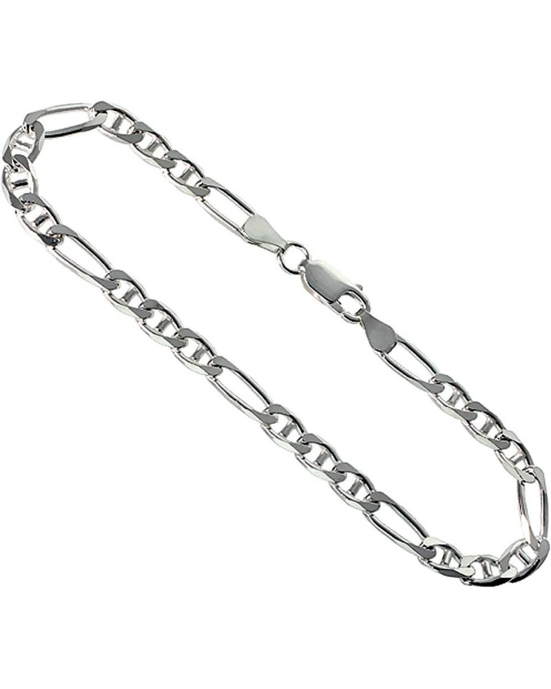 Sterling Silver 4.5mm Figarucci Link Chain Necklaces & Bracelets Beveled Edges Nickel Free Italy 7-30 inch 7.0 Inches $13.25 ...