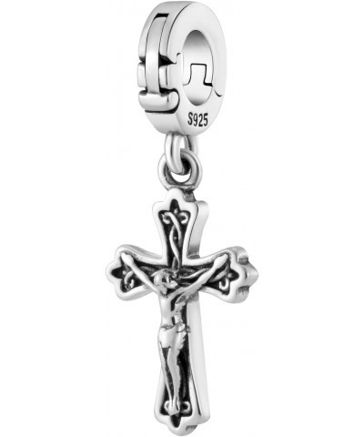 Jesus On Cross Open Clasp Clip On Pendant 925 Sterling Silver Charm For Pandora & Other Charm Bracelets/Necklaces $16.80 Brac...