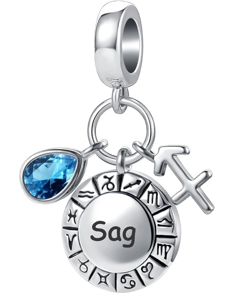 12 Zodiac Sign Charm Teardrop Birthstone Bead for Pandora Bracelet Birthday Gift Sagittarius $7.79 Bracelets