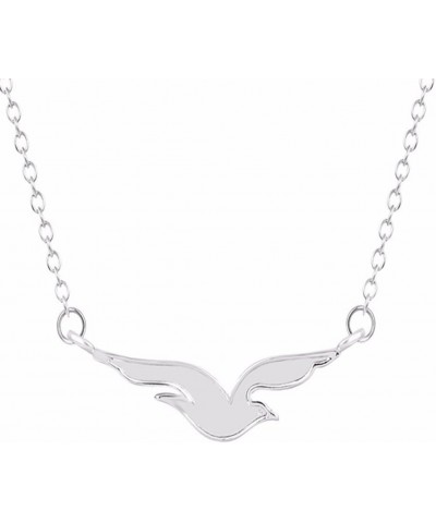 Unique Seagull Bird Necklace Natural Animal Bird Pendant Minimalist Jewelry Silver $13.65 Necklaces