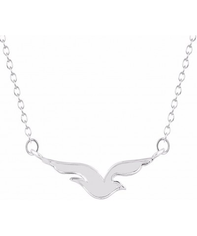 Unique Seagull Bird Necklace Natural Animal Bird Pendant Minimalist Jewelry Silver $13.65 Necklaces