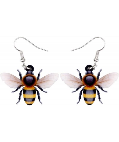 Acrylic Bumblebee Earrings Cute Honey Bee Dangle Jewelry Fashion Insect Accessories for Women Girls Kids Gifts Charm Yellow $...