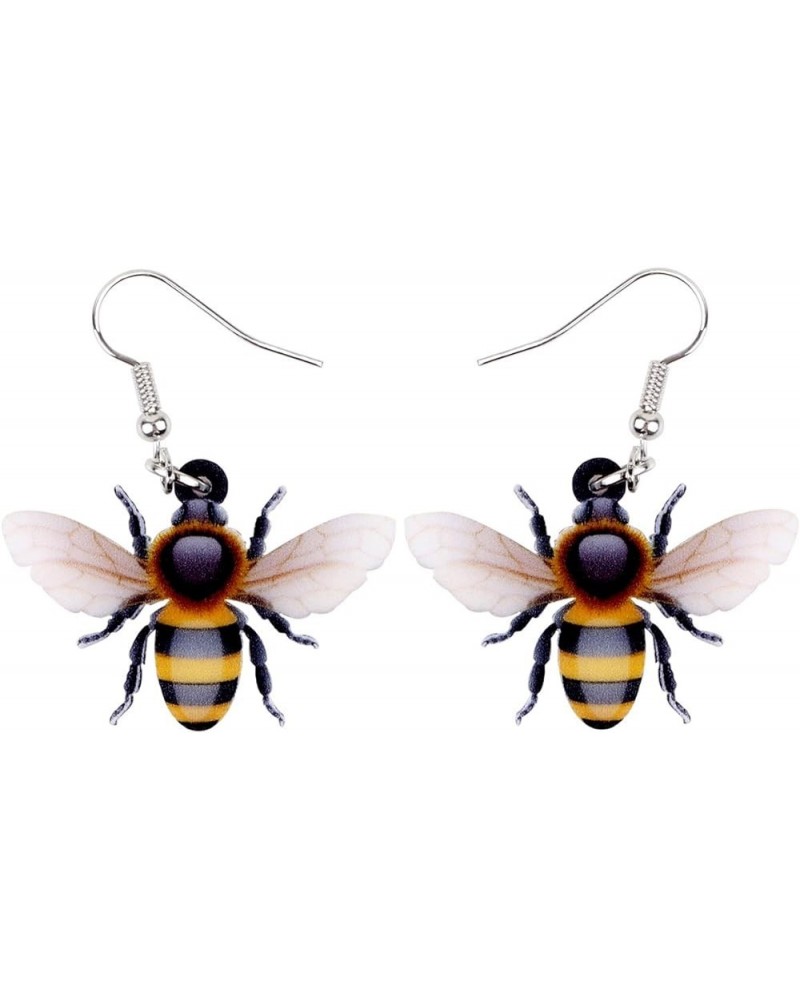 Acrylic Bumblebee Earrings Cute Honey Bee Dangle Jewelry Fashion Insect Accessories for Women Girls Kids Gifts Charm Yellow $...