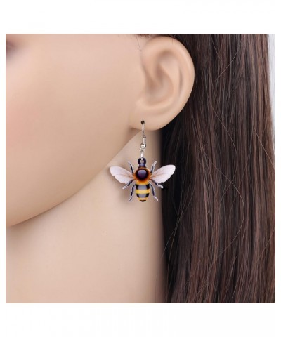 Acrylic Bumblebee Earrings Cute Honey Bee Dangle Jewelry Fashion Insect Accessories for Women Girls Kids Gifts Charm Yellow $...