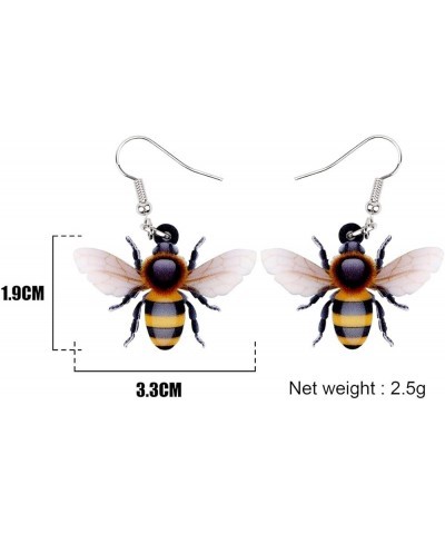 Acrylic Bumblebee Earrings Cute Honey Bee Dangle Jewelry Fashion Insect Accessories for Women Girls Kids Gifts Charm Yellow $...