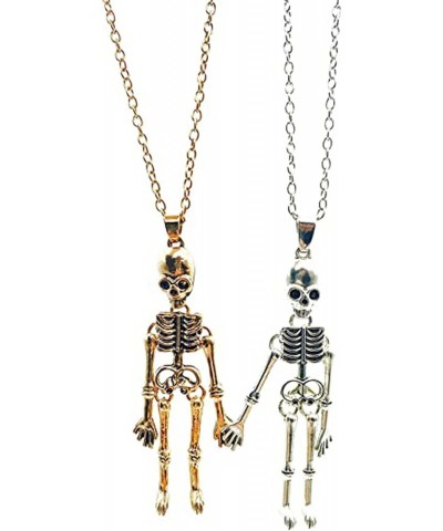 Skeleton Skull Pendant Necklaces Magnetic Hand Attracted Couple Necklaces ​Friendship Necklace Punk Necklace Jewelry $6.59 Ne...