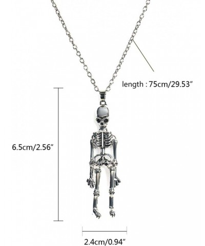 Skeleton Skull Pendant Necklaces Magnetic Hand Attracted Couple Necklaces ​Friendship Necklace Punk Necklace Jewelry $6.59 Ne...