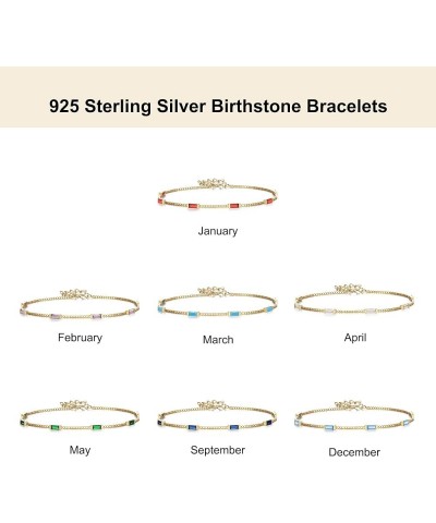 925 Sterling Silver Birthstone Bracelets for Women, Bracelets for Women Trendy, Opal Bracelets Cubic Zirconia Bracelets, Birt...