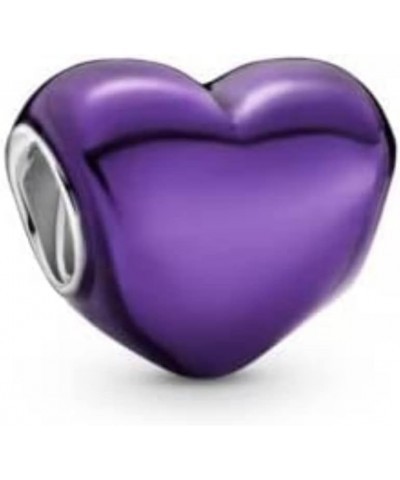 Charm 925 Sterling Silver Pendant,Girl Jewelry Beads Gifts for Women Bracelet&Necklace Metallic Purple Heart Charm $7.64 Brac...