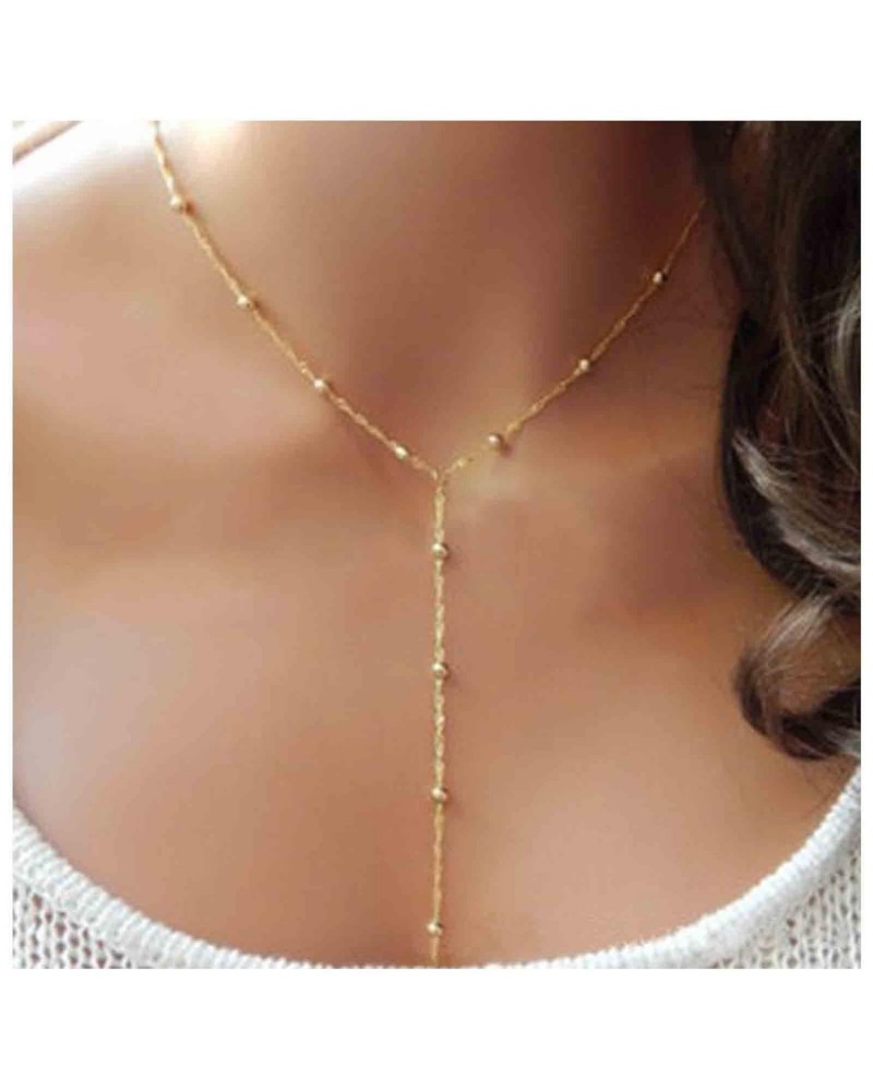 Vintage Satellite Chain Y Necklace Gold Long Y Lariat Necklace Vertical Chain Lariat Necklace Minimalist Drop Chain Necklace ...