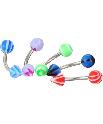 100pcs 15 Styles 14g 16g Mix Body Piercing Jewelry Kit Navel Belly Button Ring Ear Tongue Nipple Rings Nose Eyebrow Barbell w...