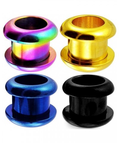 316L Surgical Steel anodized steel flesh tunnel screw fit ear plugs gauge ears piercing 8g (3mm) to 1 3/16 inch (30mm) 1 3/16...