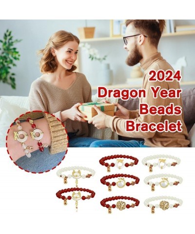 2024 New Year of Dragon Beaded Charm Bracelets, Handmade Crystal Pi Yao Dragon Pendant Bracelet, Chinese Feng Shui Lucky Amul...