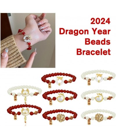 2024 New Year of Dragon Beaded Charm Bracelets, Handmade Crystal Pi Yao Dragon Pendant Bracelet, Chinese Feng Shui Lucky Amul...