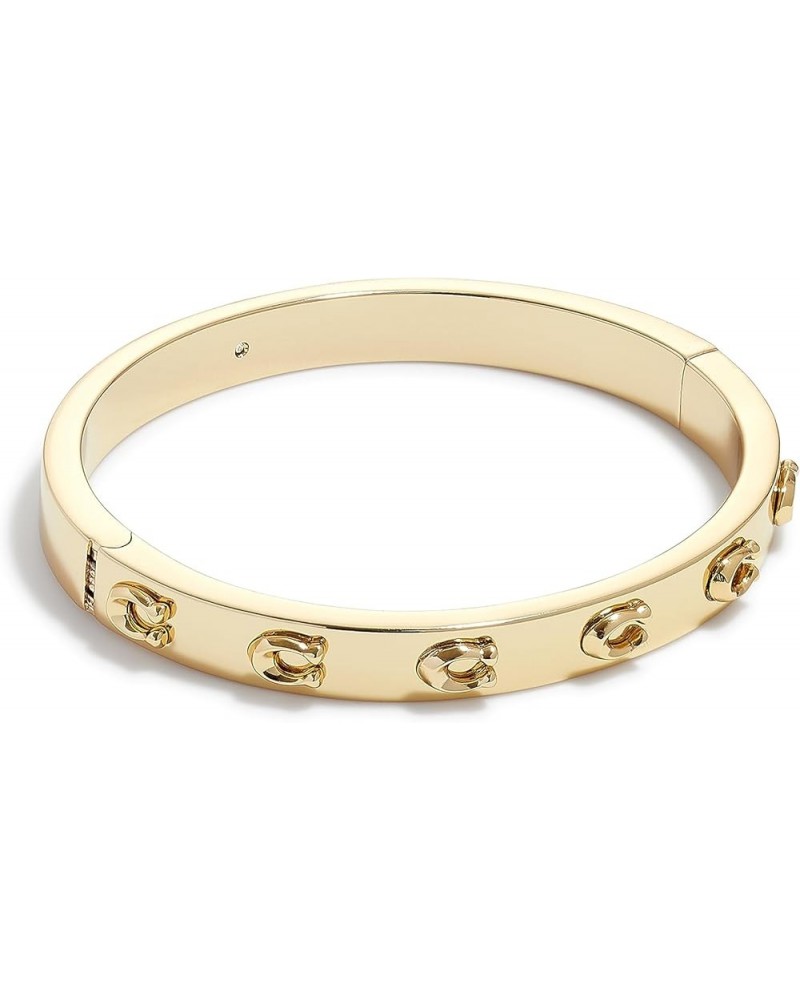 Coach Pegged C Logo Hinged Bangle Bracelet One Size Gold $42.00 Bracelets