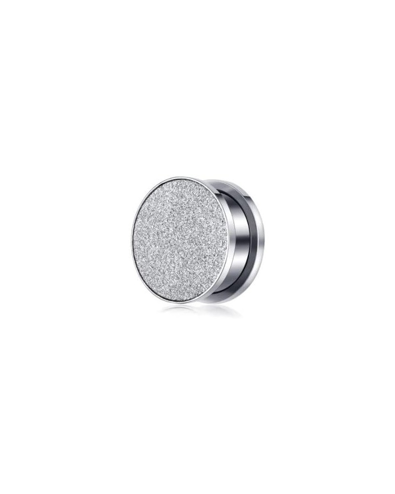 Silver Glitter Front Ear Gauges - Pair of Stainless Steel Screw-On Plugs - 10 Size Options 9/16" (14mm) $8.98 Body Jewelry