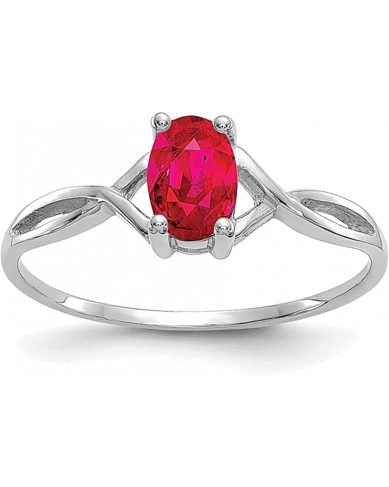 14k White Gold Ruby Birthstone Ring July Fine Jewelry For Women Gifts For Her $72.74 Rings