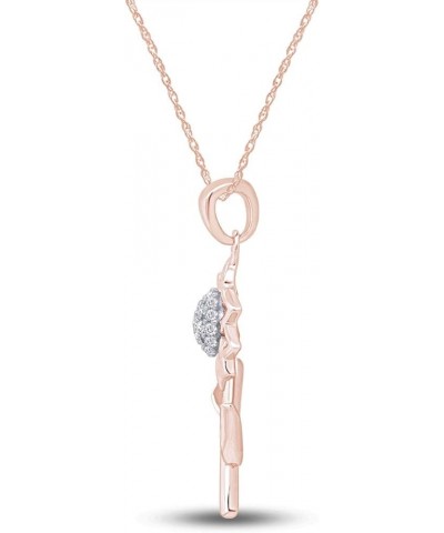 White Cubic Zirconia Sunflower Pendant Necklace 14k Gold Over Sterling Silver rose-gold-plated-silver $29.99 Necklaces