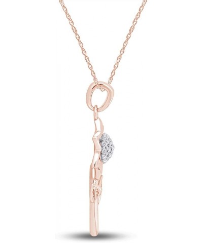 White Cubic Zirconia Sunflower Pendant Necklace 14k Gold Over Sterling Silver rose-gold-plated-silver $29.99 Necklaces