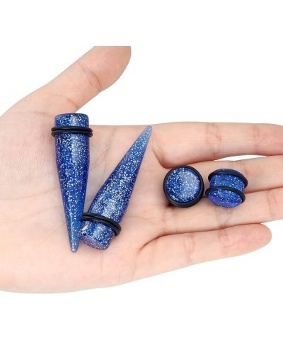 24pcs Big Gauges Kit Ear Stretching Kit 00G-20mm Acrylic Tapers Plugs Body Piercing Set Glitter Blue $9.89 Body Jewelry