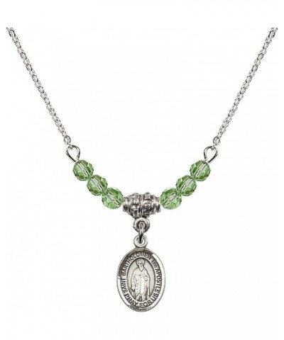 August Birth Month Bead Necklace with Catholic Patron Saint Petite Charm, 18 Inch Saint Bartholomew the Apostle $33.24 Necklaces