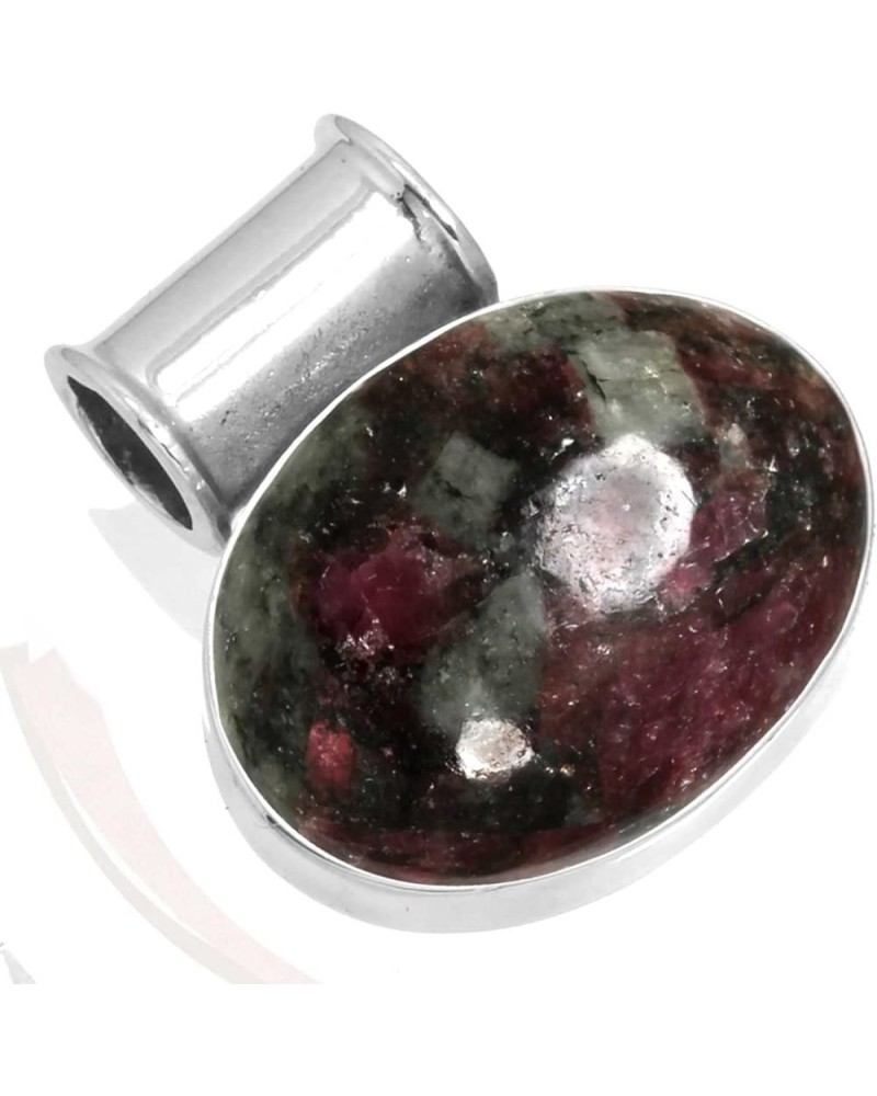 925 Sterling Silver Statement Pendant for Women 12x16 Oval Gemstone Handmade Jewelry for Gift (99558_P) Eudialyte $17.84 Pend...