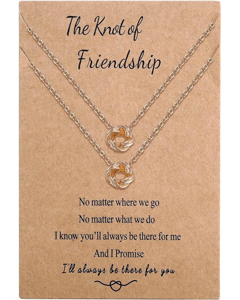 BFF Friendship Knot Infinity Necklace for 2 Best Friend Long Distance Birthday Jewelry Gifts for Women Her Girls Bestie gold ...