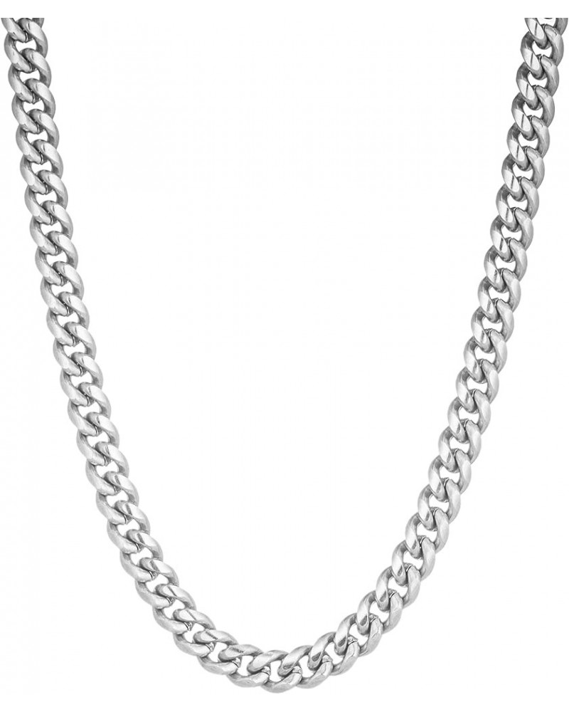 3.5/6/10mm Wide Silver Tone / 18K Gold Plated Cuban Chain for Men Women, Stainless Steel Miami Cuban Link Curb Chain Necklace...