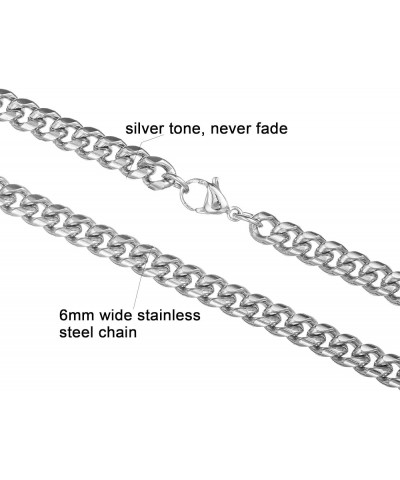 3.5/6/10mm Wide Silver Tone / 18K Gold Plated Cuban Chain for Men Women, Stainless Steel Miami Cuban Link Curb Chain Necklace...