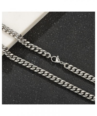 3.5/6/10mm Wide Silver Tone / 18K Gold Plated Cuban Chain for Men Women, Stainless Steel Miami Cuban Link Curb Chain Necklace...