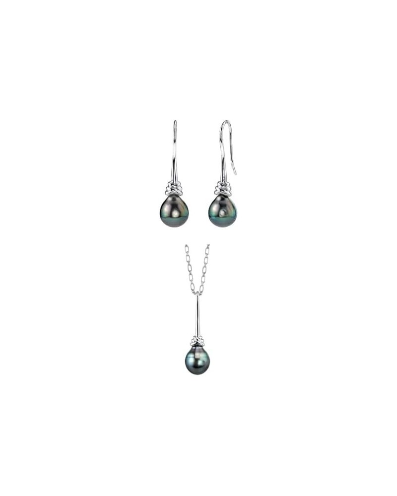 AAA Quality Tahitian South Sea Drop Freshwater Pearl 9mm Denise Pendent and Earrings Set For Women - Great Piece of Jwellery ...