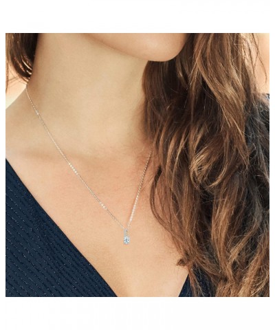 2 Tone 10K Yellow Gold and 925 Sterling Silver Sky Blue Aquamarine and White G-H Lab Grown Diamond Pendant Necklace For Women...